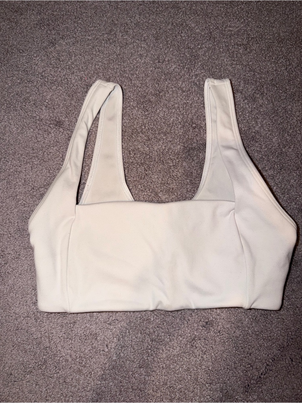 PINK Victoria's Secret White Square-Neck Sports bra